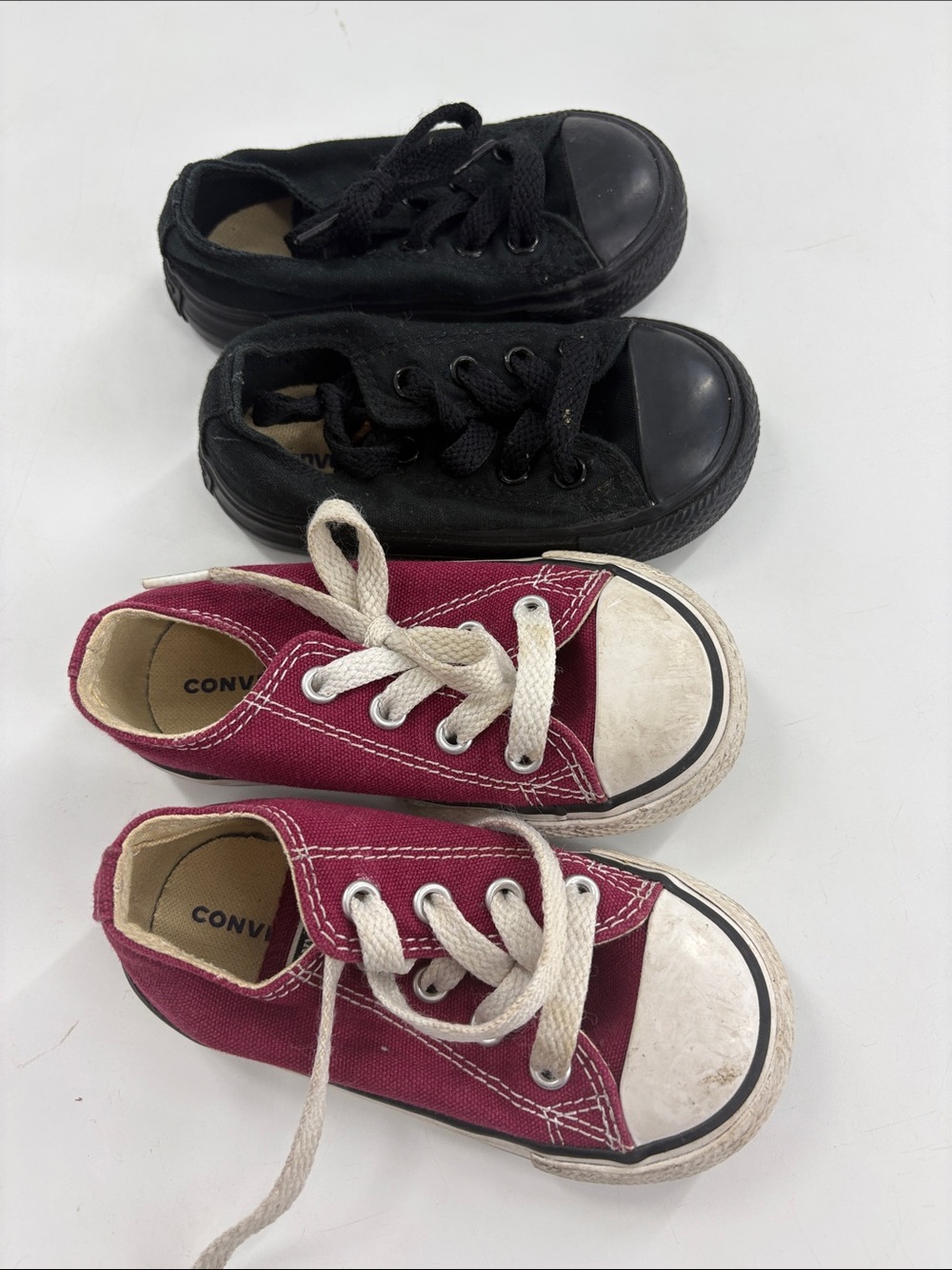Converse baby Canvas Sneakers – Black Sz 5 & Burgundy Sz 6 - Picture 2 of 3
